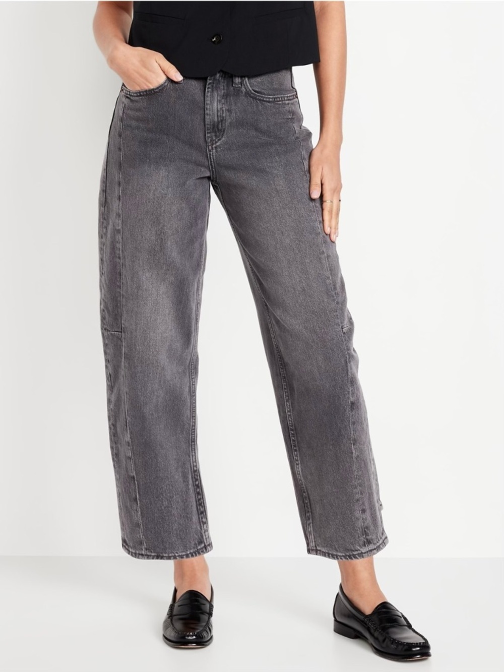Old Navy High Rise Barrel Leg Ankle NWT Size 12 - Picture 1 of 6